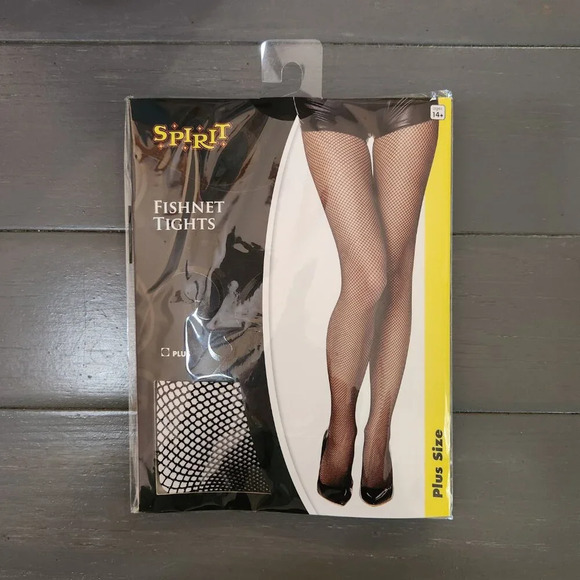 Spirit Halloween Women's Black Fishnet Tights plus size - Picture 2 of 6